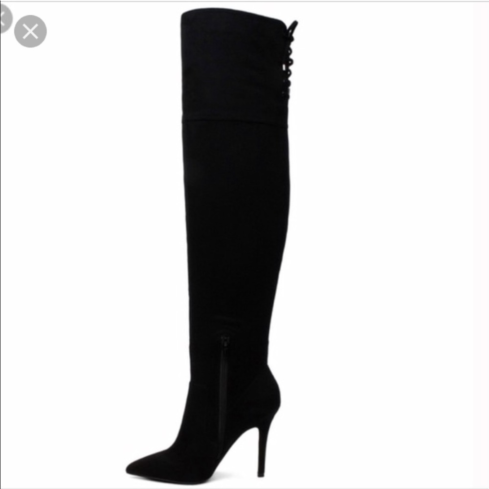 Fraella Over the Knee Black Suede Boot